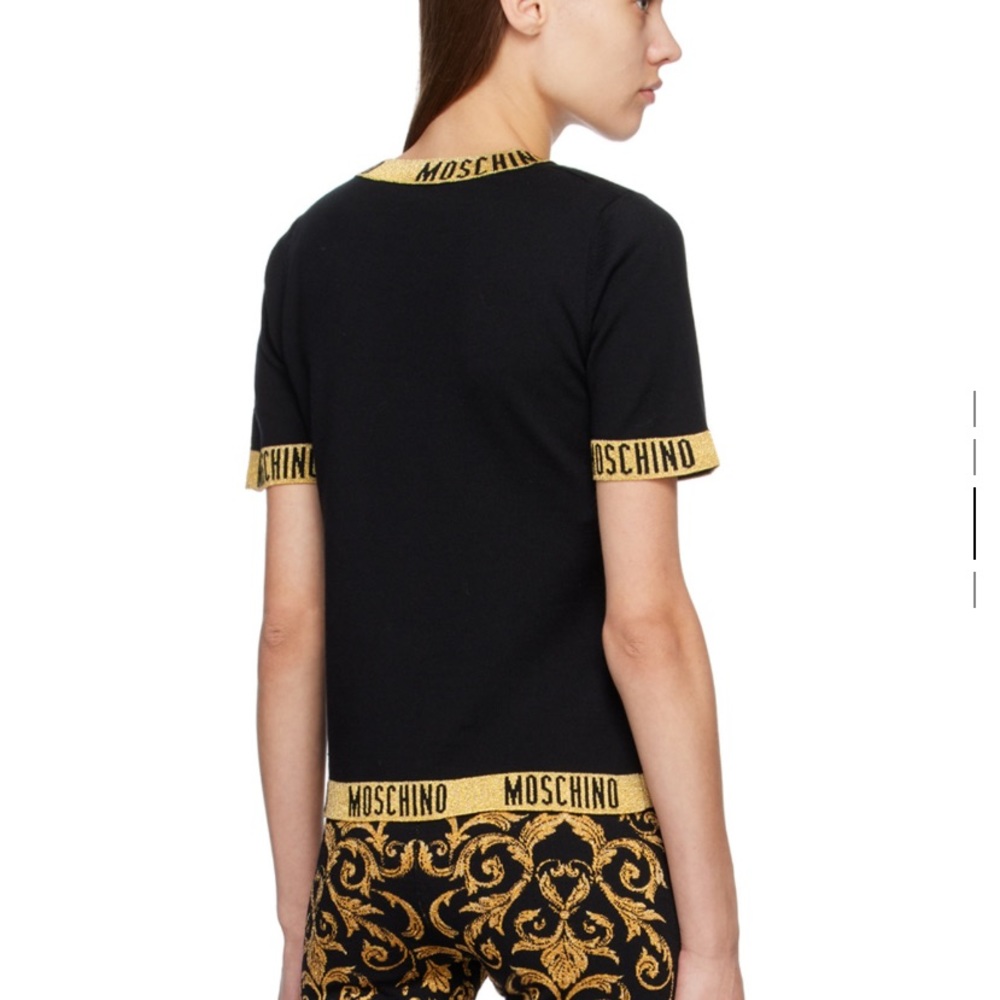 NWT Moschino Black Jacquard T- Shirt